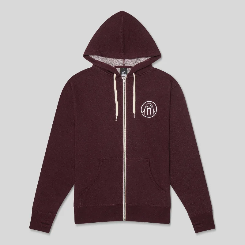 LIGHTWEIGHT CIRCLE LOGO HOODIE IN CARDINAL HEATHER