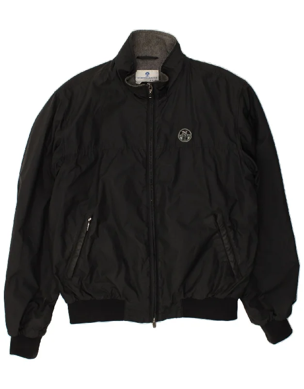 NORTH SAILS Mens Bomber Jacket UK 42 XL Black Polyamide