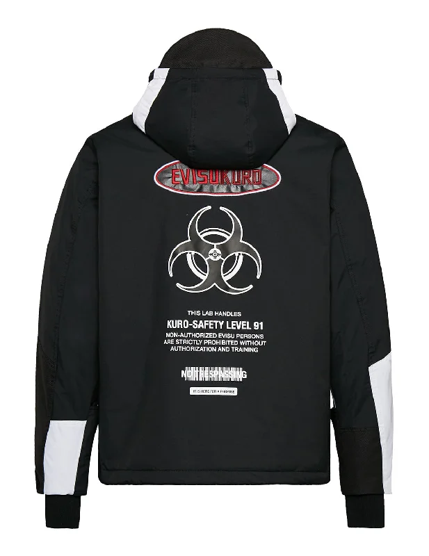 Kamon Biohazard Sign Printed Color Blocking Padded Jacket