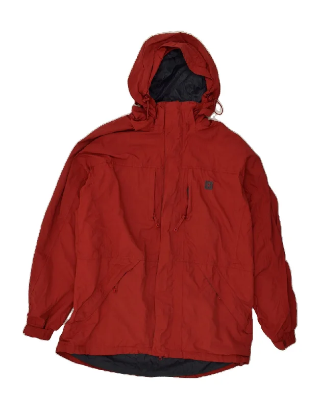 MOUNTAIN WAREHOUSE Mens Hooded Rain Jacket UK 40 Large Red Polyester