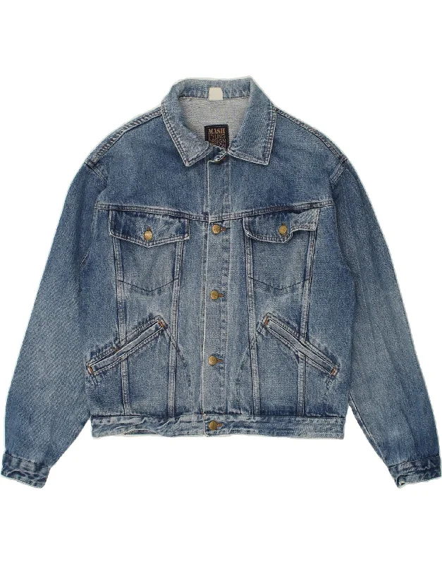 MASH Mens Denim Jacket UK 40 Large Blue Cotton