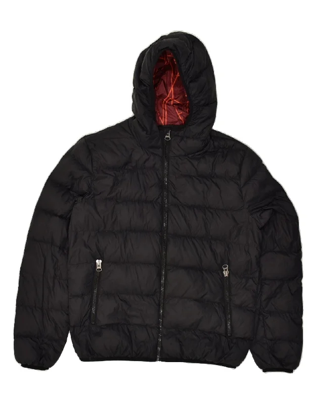 NORTH SAILS Mens Hooded Padded Jacket UK 36 Small Black Polyamide