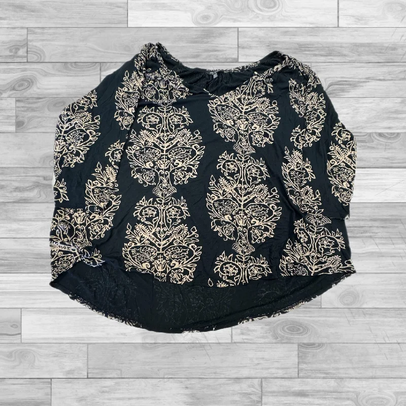 Top 3/4 Sleeve By Lucky Brand In Black, Size:3X