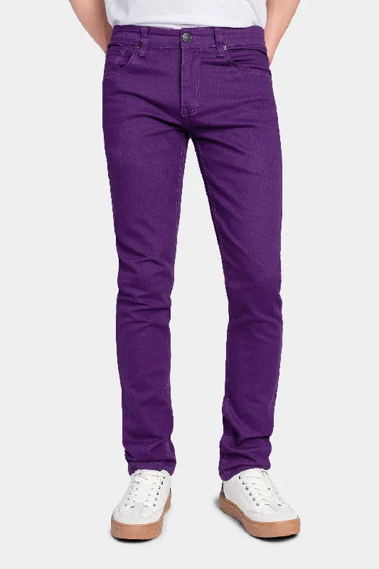 Men's Essential Skinny Fit Colored Jeans (Purple)