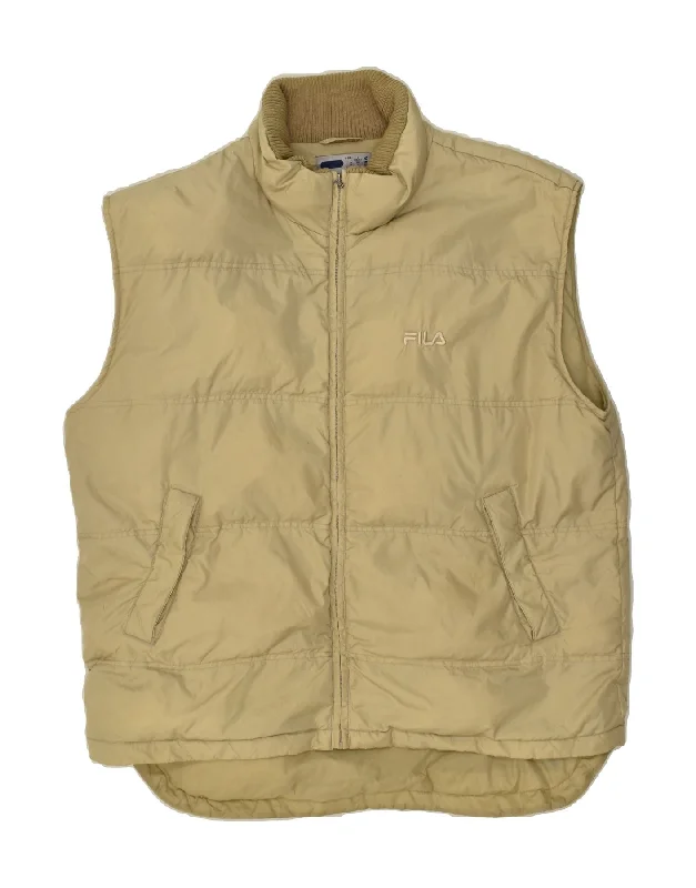 FILA Mens Padded Gilet IT 52 XL Beige Polyamide