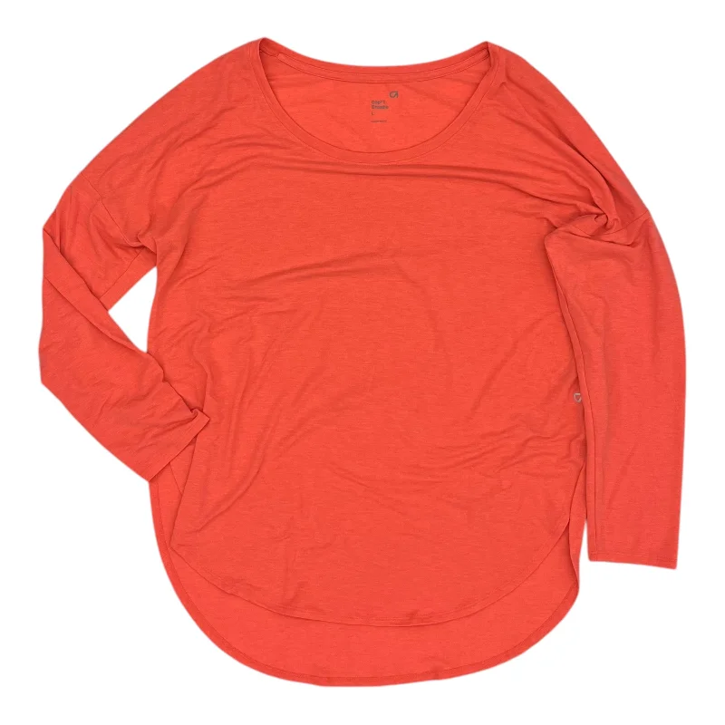 Athletic Top Ls Crewneck By Gapfit In Coral, Size:L