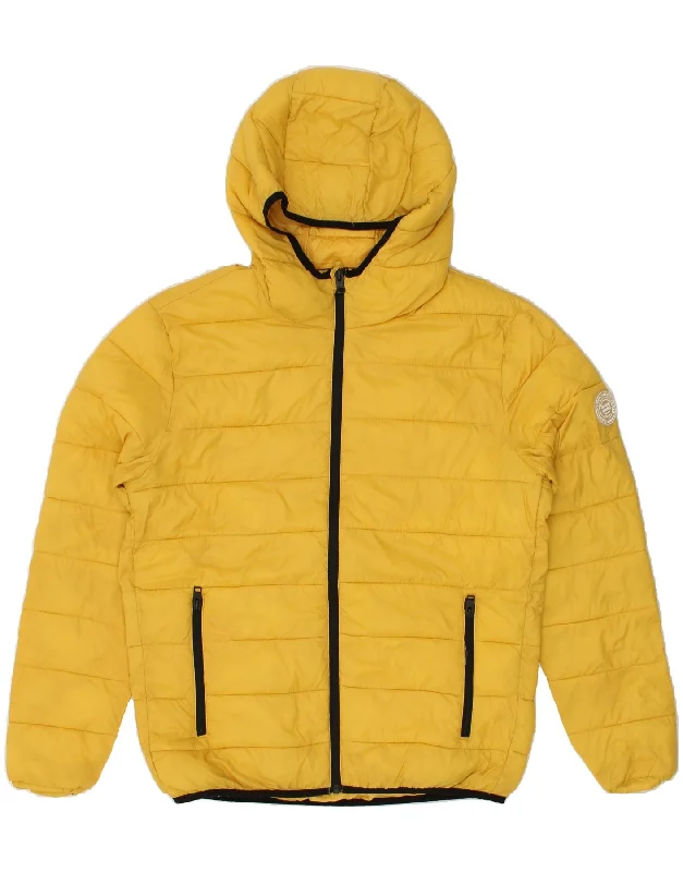 JACK & JONES Mens Hooded Padded Jacket UK 38 Medium Yellow