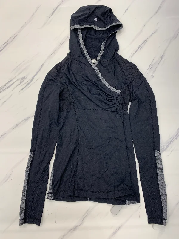 Athletic Top Long Sleeve Hoodie By Lululemon In Black, Size: 6