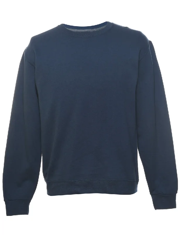 Navy Plain Sweatshirt - S