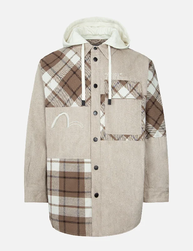 Plaid Pannels Shirt Jacket