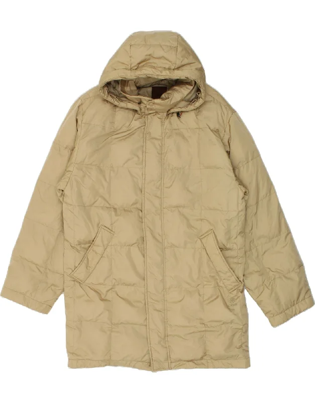 CIESSE PIUMINI Mens Hooded Padded Coat IT 48 Medium Beige Polyamide