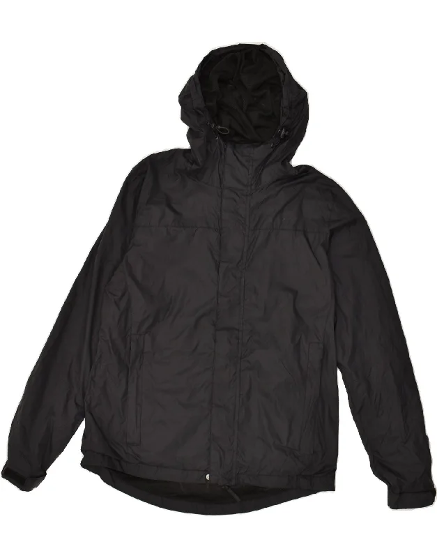 MOUNTAIN WAREHOUSE Mens Hooded Windbreaker Jacket UK 34 XS Black Polyester