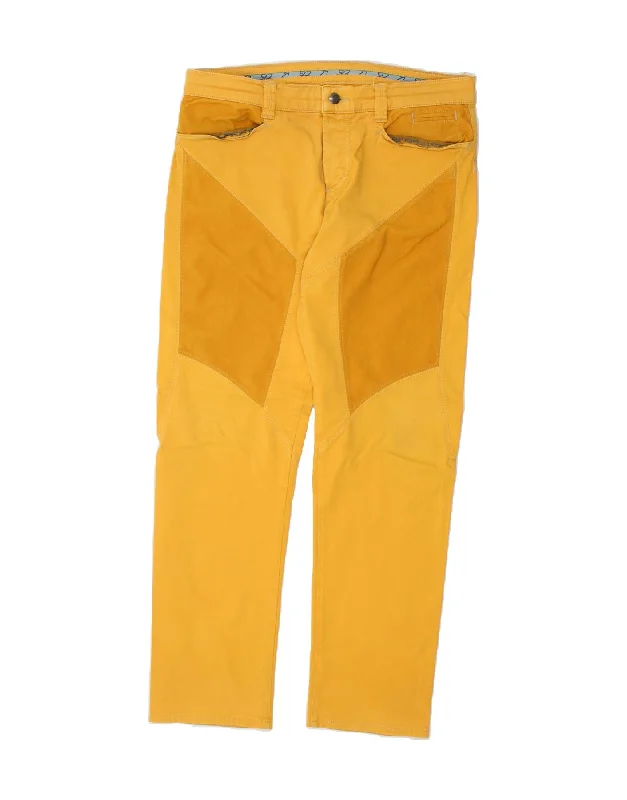 9.2 BY CARLO CHIONNA Mens Straight Casual Trousers W34 L32  Yellow