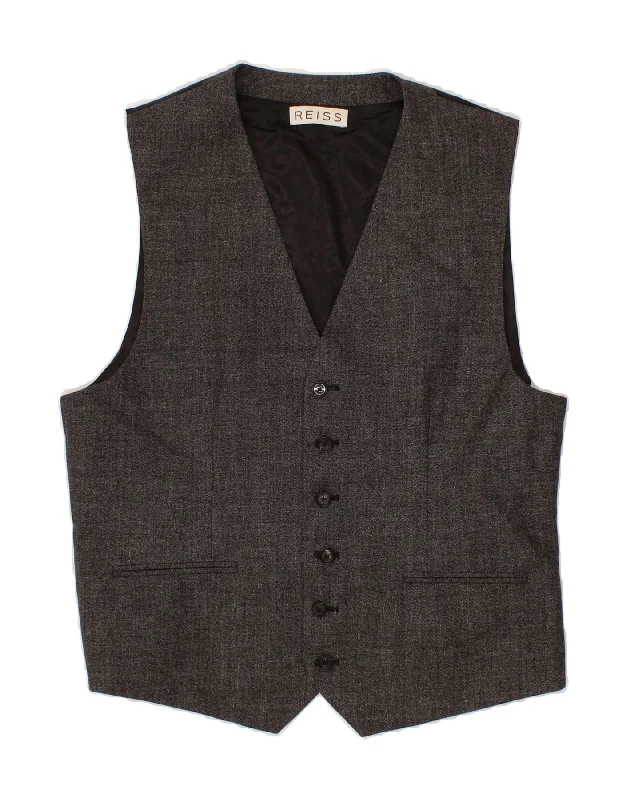 REISS Mens Waistcoat Medium Grey Colourblock