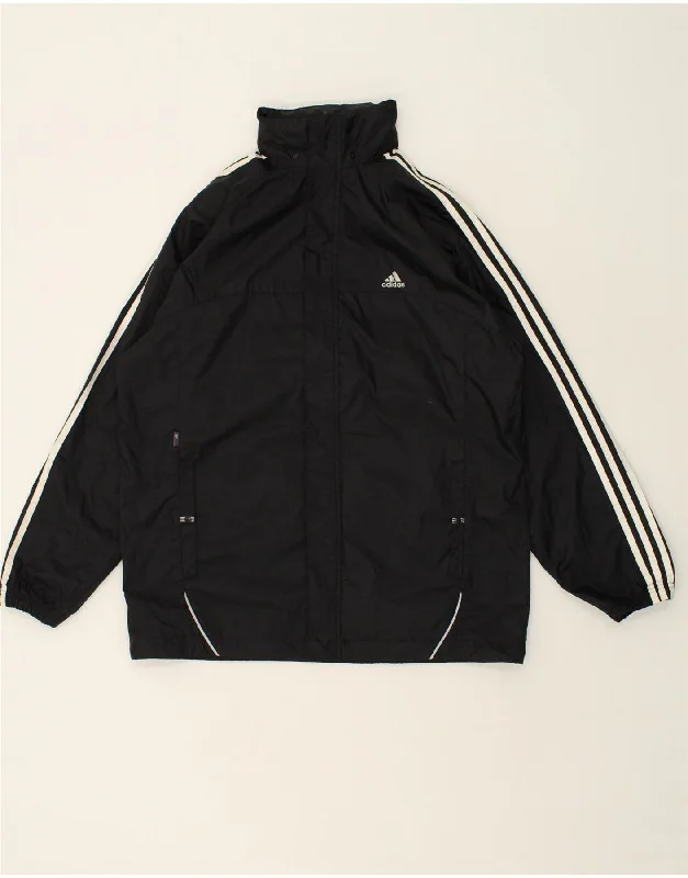 ADIDAS Mens Windbreaker Jacket UK 34/36 Small Black Polyamide