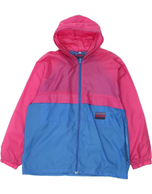 MC KEES Mens Hooded Rain Jacket EU 44/46 XS Pink Colourblock