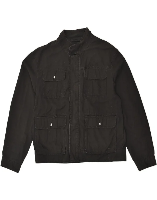 MUSTANG Mens Utility Jacket UK 42 XL Black Cotton