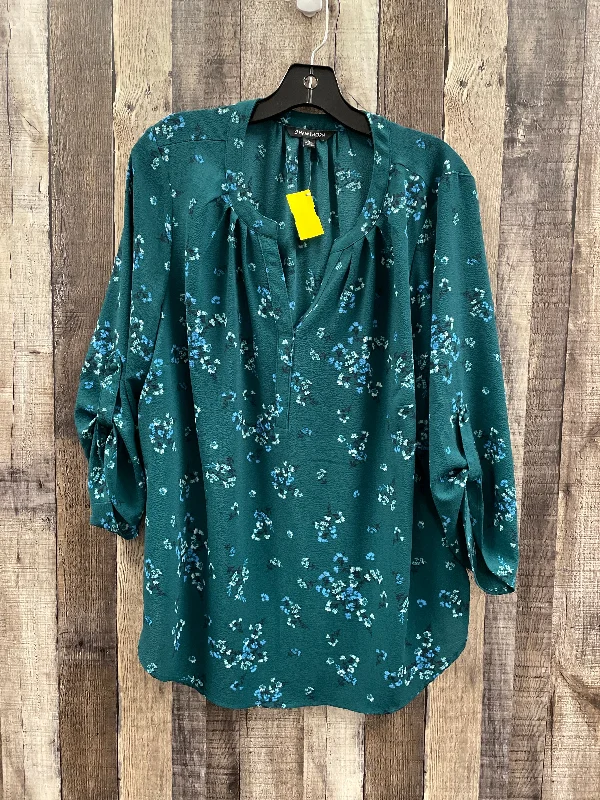 Top 3/4 Sleeve By 41 Hawthorn In Green, Size: 1x