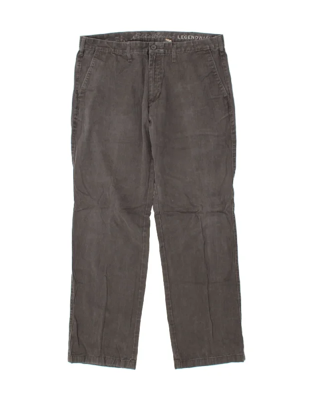 EDDIE BAUER Mens Straight Chino Trousers W38 L34 Grey Cotton