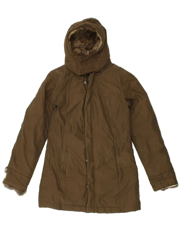 WOOLRICH Mens Hooded Padded Jacket UK 34 XS Khaki