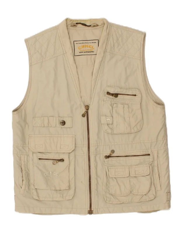 CAMEL ACTIVE Mens Utility Gilet IT 56 3XL Beige Cotton