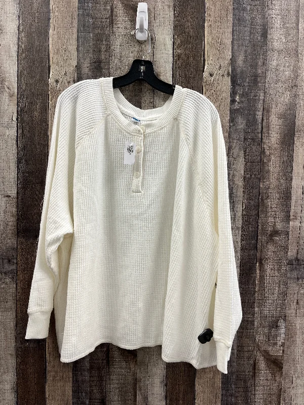 Top Long Sleeve By Old Navy In Ivory, Size: 4x