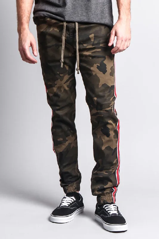 Men's Track Style Side Striped Joggers