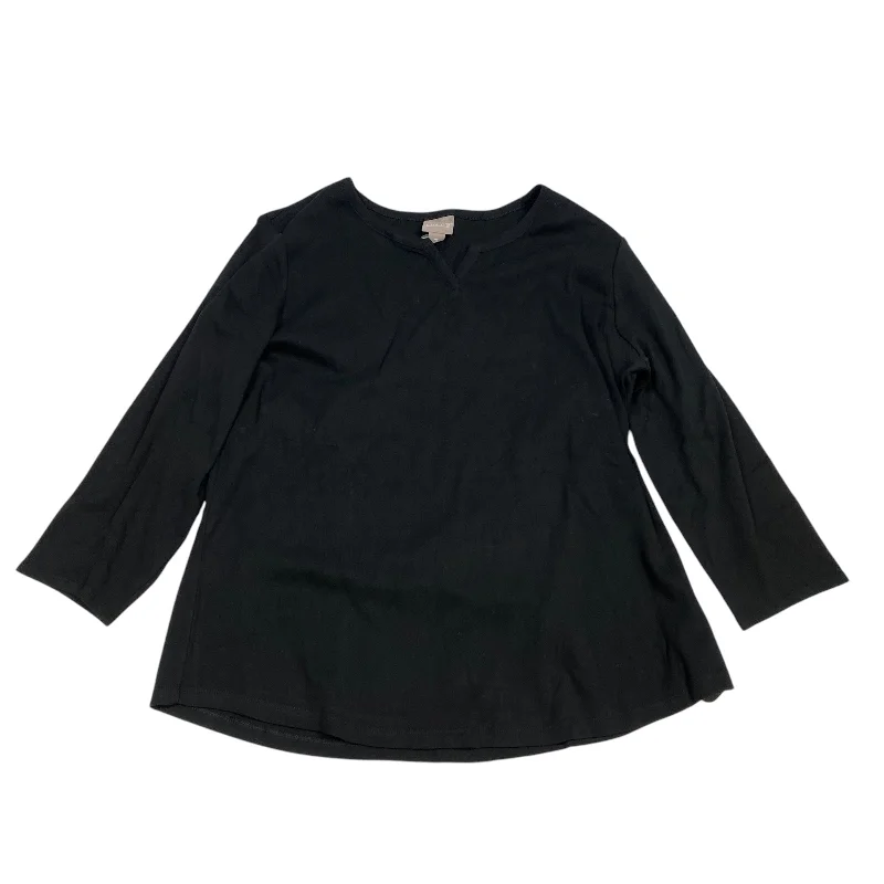 Top Long Sleeve Basic By Chicos In Black, Size: Xl