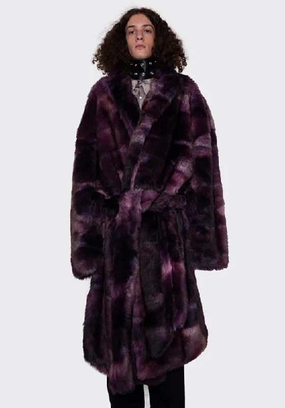 MANS AW-OUT03-003 MOTS COAT WITH BELT PURPLE