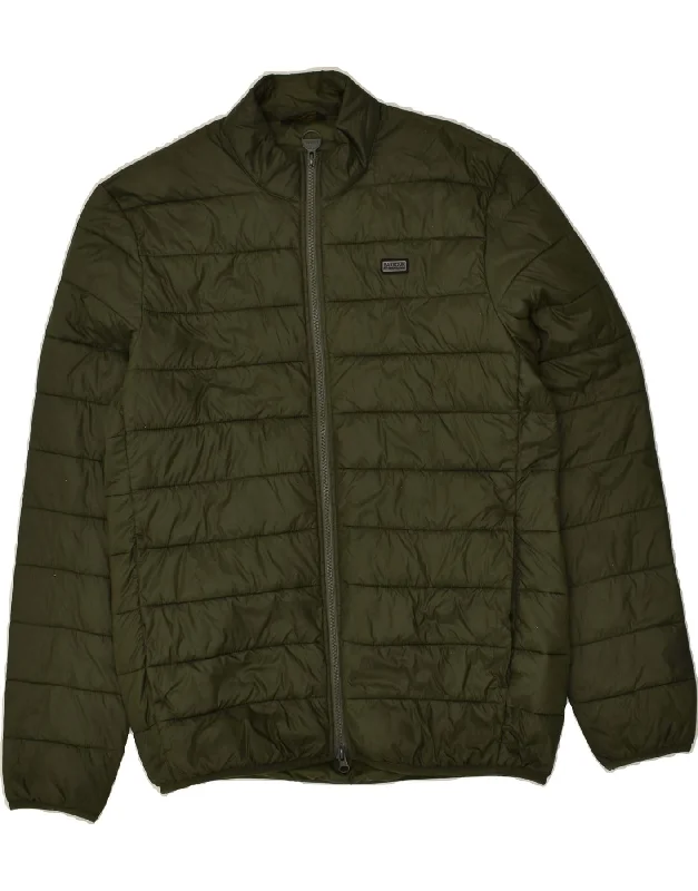 BARBOUR Mens Padded Jacket UK 38 Medium Green Polyamide