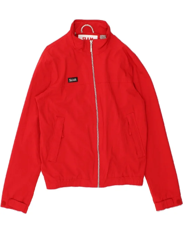 SLAM Mens Bomber Jacket UK 36 Small Red Nylon