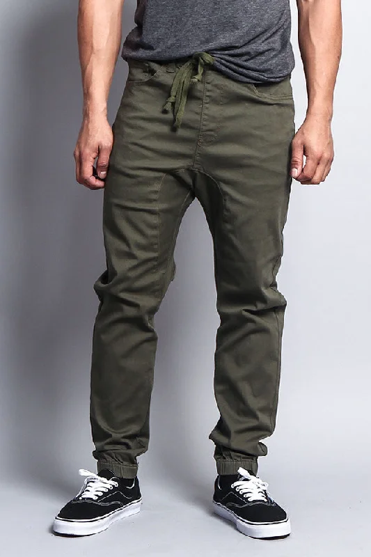 Men's Jogger Twill Pants (Olive)