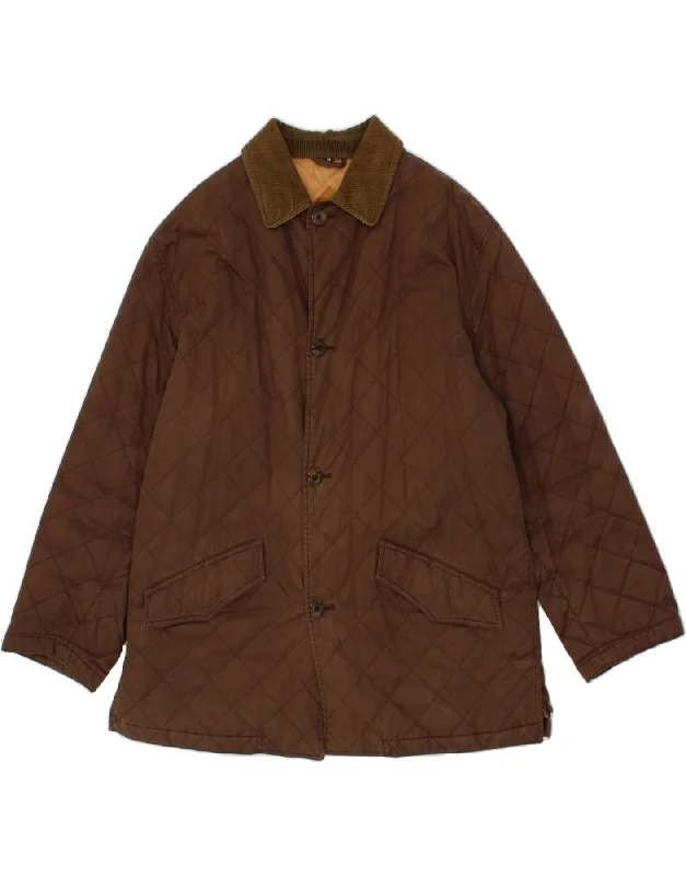 IVY OXFORD Mens Quilted Jacket IT 52 XL Brown Cotton