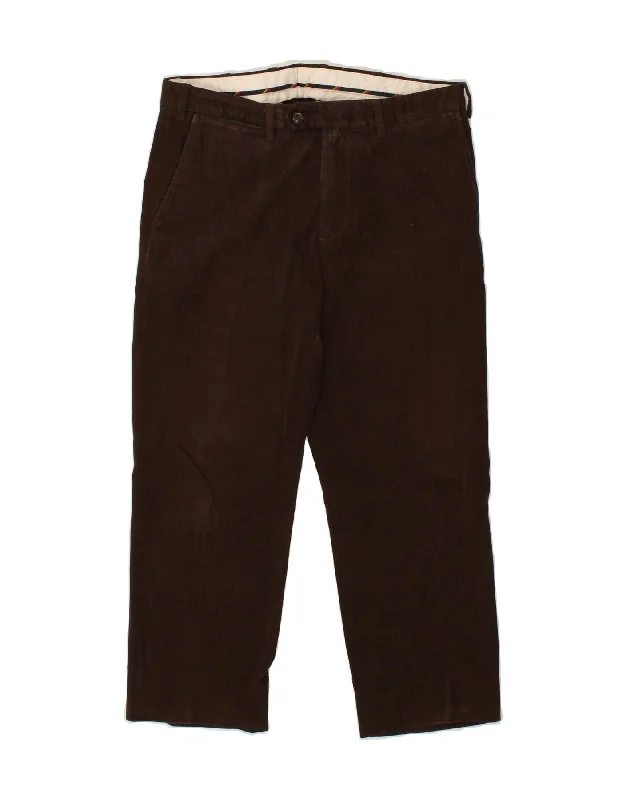 GANT Mens Straight Chino Trousers W33 L26 Brown Cotton