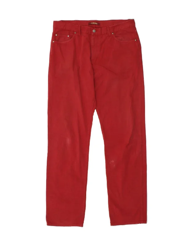 CARRERA Mens Straight Jeans IT 54 2XL W38 L33 Red Cotton