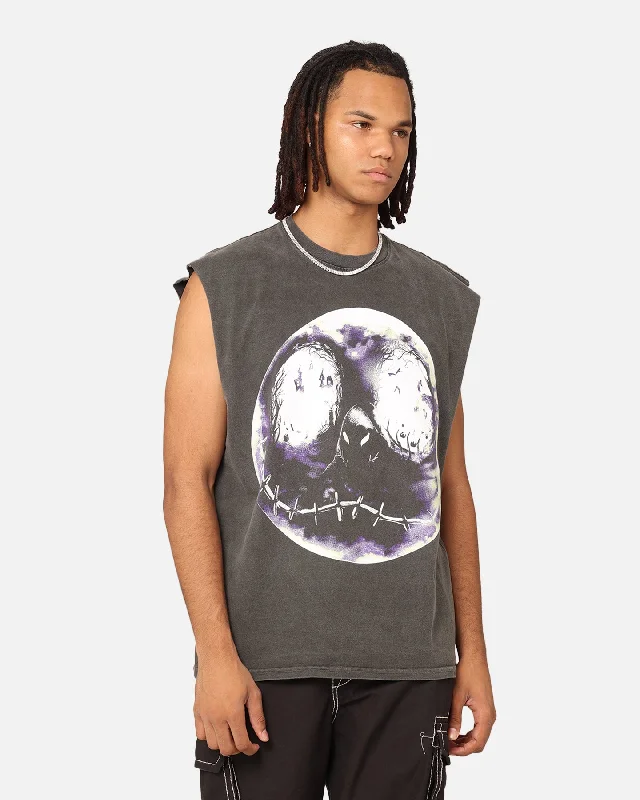 Goat Crew X The Nightmare Before Christmas Jack Skellington Heavyweight Vintage Muscle T-Shirt Black Wash