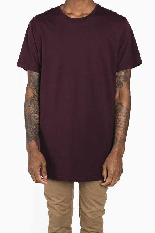 Long Fit Tee | Wine