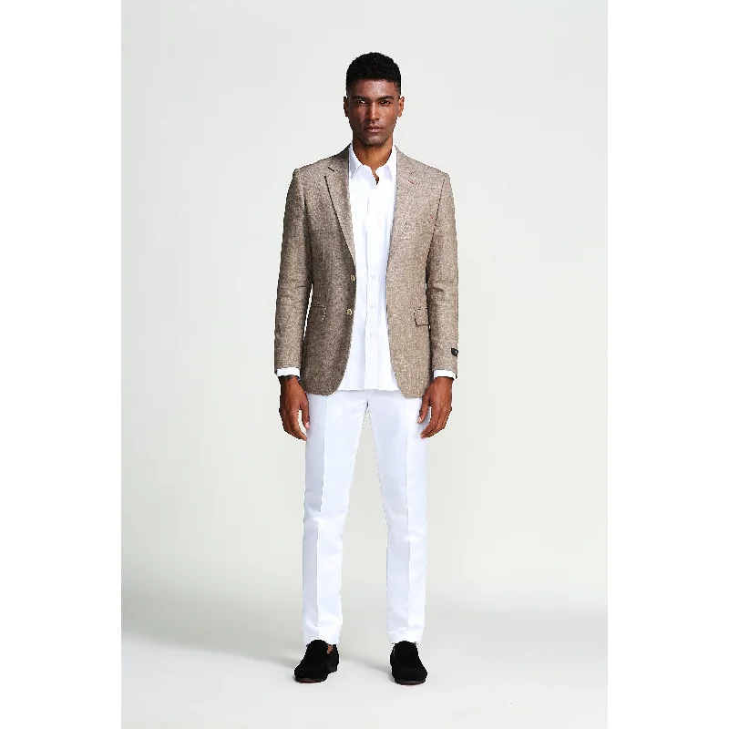 Men's Jacket Solid Slim Fit Notch Lapel Stylish Men's Blazer Jackets