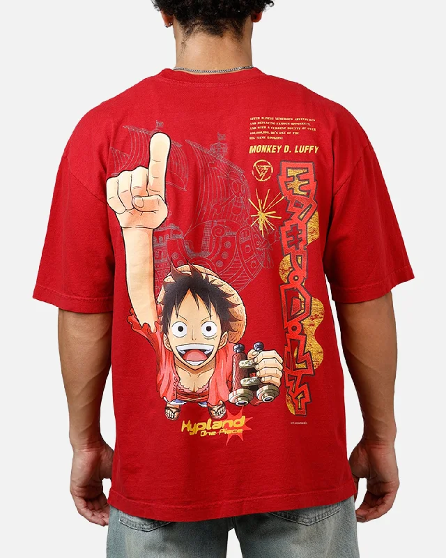 Hypland X One Piece Luffy King T-Shirt Burgundy