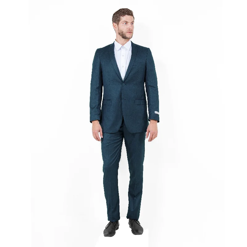 Men's 2-Piece Slim-Fit Solid Textured Suit Set, Mid Navy