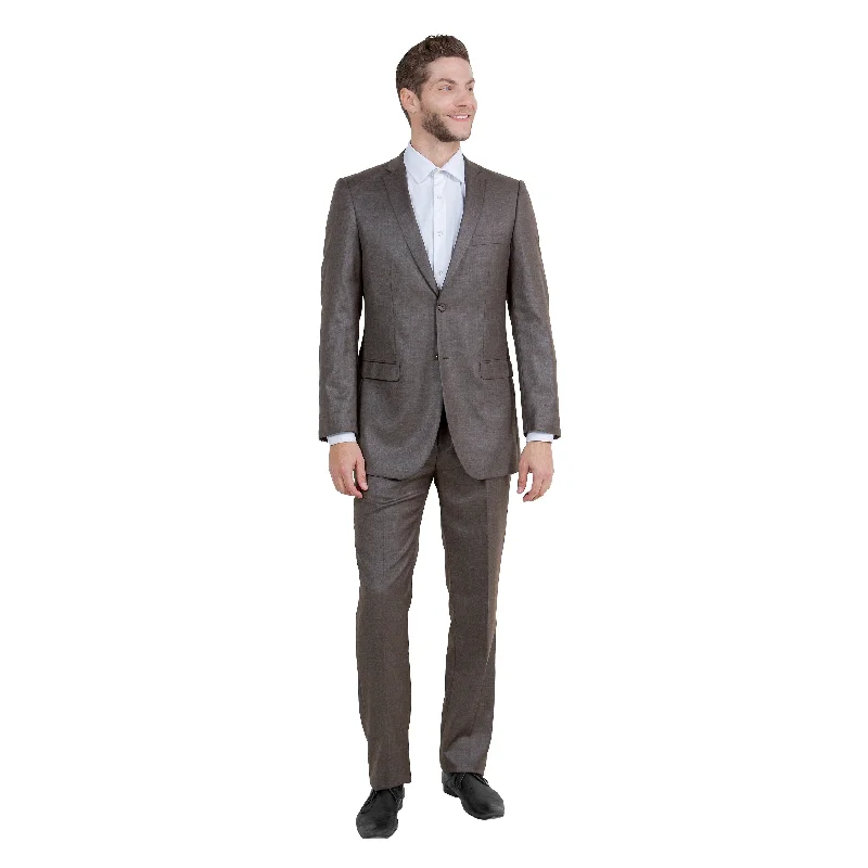 Men's 2-Piece Slim-Fit Solid Textured Suit Set, Cocoa