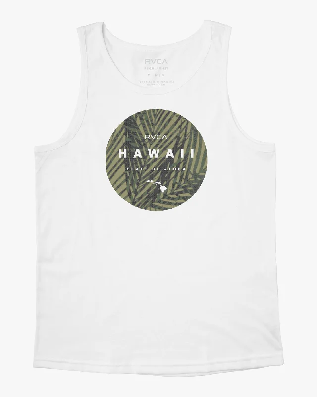 Hawaii Motors Camo Tank Top - White