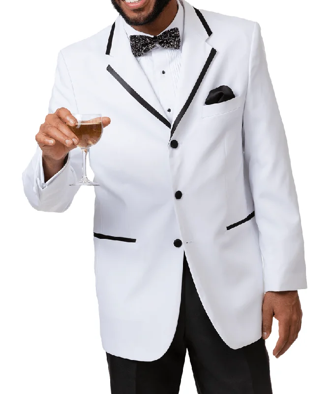 White Three Button Classic Long Fit Tuxedo- EJ Samuel TUX108