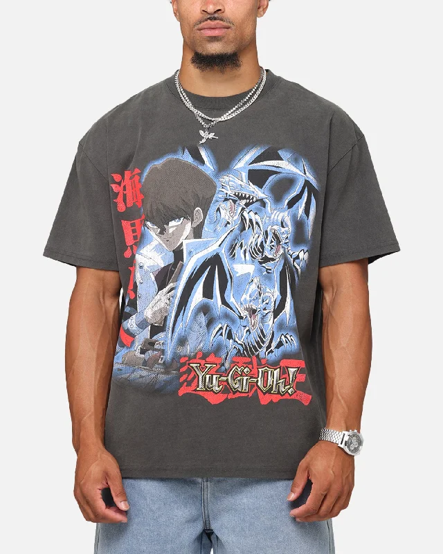 Goat Crew X Yu-Gi-Oh! Kaiba Blue Eyes Heavyweight T-Shirt Black Wash