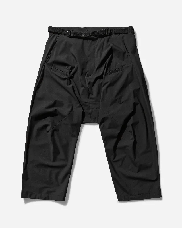 Men's Encapsulated Nylon Ultrawide Drawcord Trousers Black