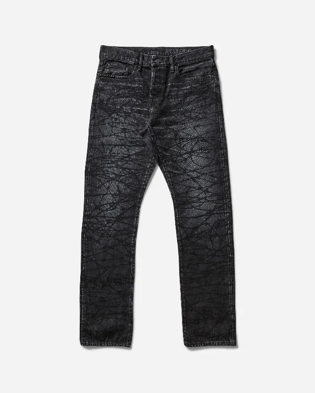 Men's Barbed Wire Denim Pants Black