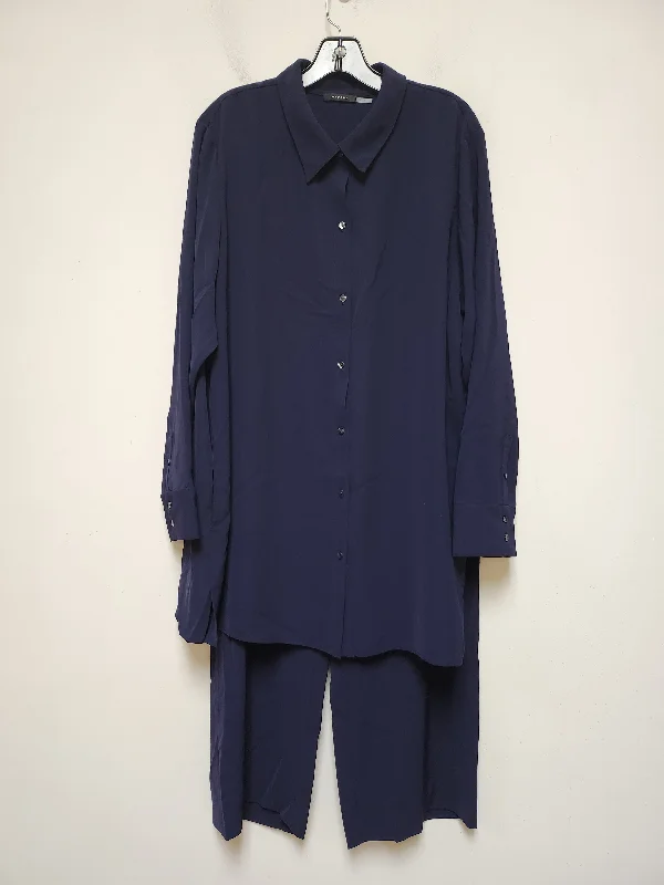 Pants Suit 2pc By Natori In Navy, Size: 14