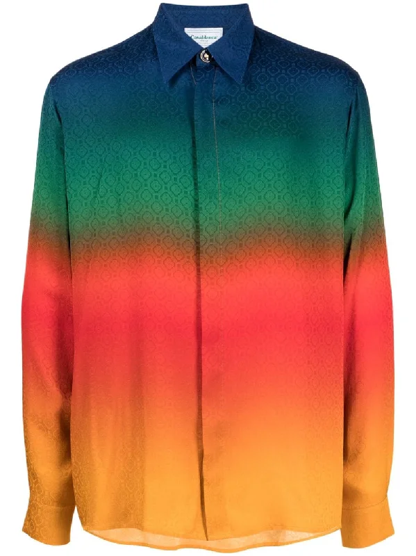 Casablanca Longsleeve Silk Shirt Peace Gradient