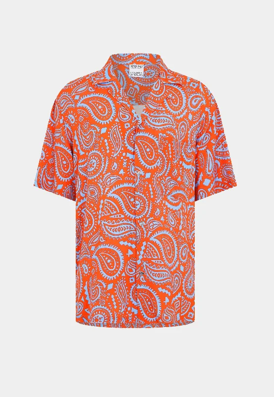 Marcelo Burlon Paisley Hawaii S/S Shirt - Red