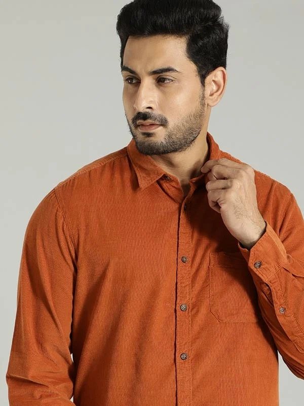 Men Solid Full Sleeve Cotton Blend Shirt